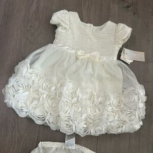 Nannette baby rosette dress 18 months - Ivory